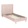 Amelia Pink Velvet Fabric Bed