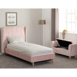 Amelia Pink Velvet Fabric Bed 12 Amelia Pink Velvet Fabric Bed -Cheap Bed Store amelia pink velvet fabric bed p76428 157985 zoom