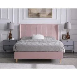 Amelia Pink Velvet Fabric Bed 17 Amelia Pink Velvet Fabric Bed -Cheap Bed Store amelia pink velvet fabric bed p76428 157987 zoom