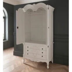Antique French Style White Finished 3 Drawer Wardrobe 7 Antique French Style White Finished 3 Drawer Wardrobe -Cheap Bed Store antique french style white finished 3 drawer wardrobe p49880 57362 zoom
