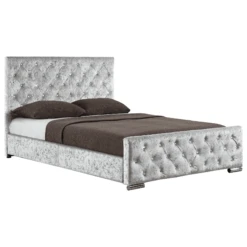 Arabella Silver Crushed Velvet Bed