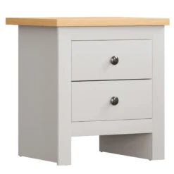 Arlington 2 Drawer White Bedside Chest