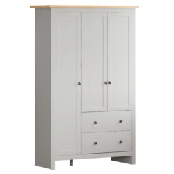 Arlington 3 Door, 2 Drawer Wardrobe In White