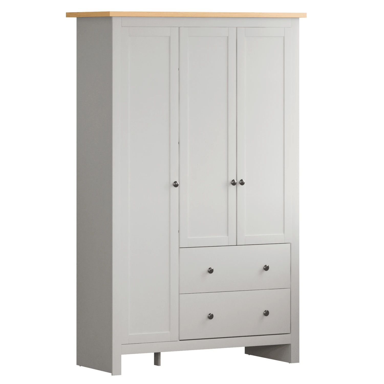 Arlington 3 Door, 2 Drawer Wardrobe In White 3 Arlington 3 Door, 2 Drawer Wardrobe In White