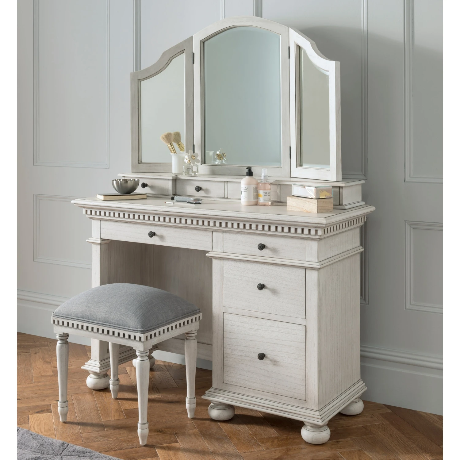 Bakersfield Grey Antique French Style Dressing Table 4 Bakersfield Grey Antique French Style Dressing Table - Image 2