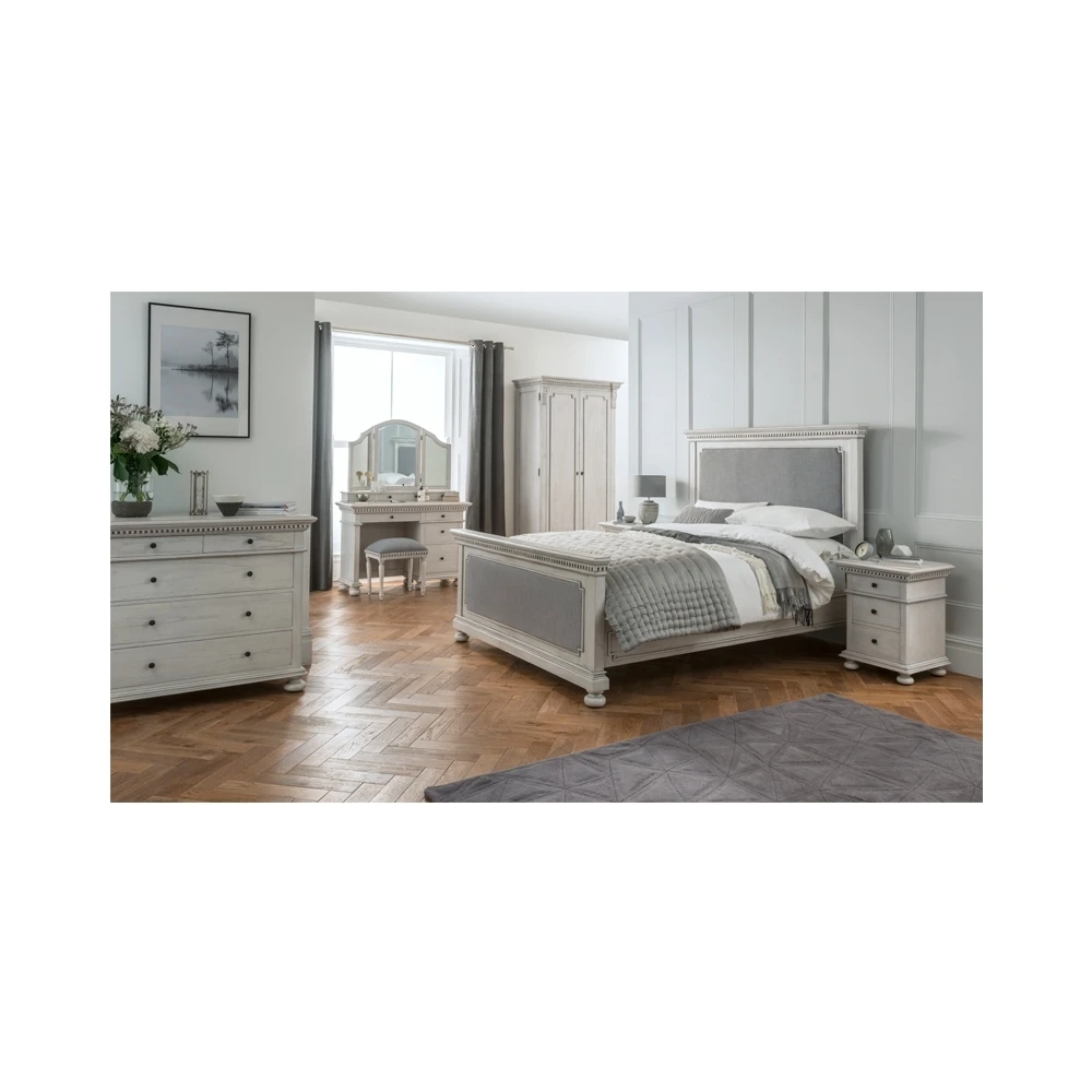 Bakersfield Grey Antique French Style Fabric Bed 6 Bakersfield Grey Antique French Style Fabric Bed - Image 4