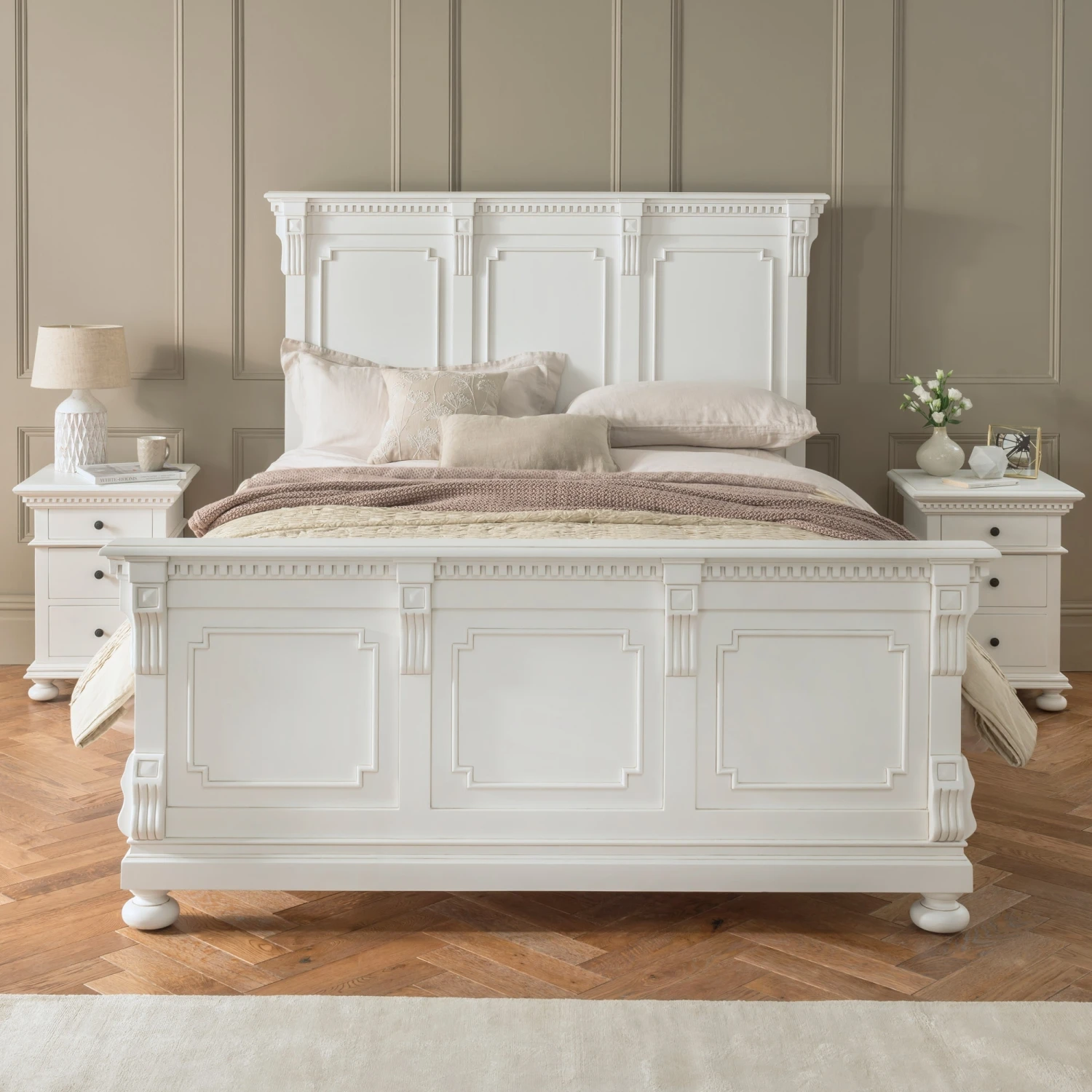 Bakersfield White Antique French Style Bed 4 Bakersfield White Antique French Style Bed - Image 2
