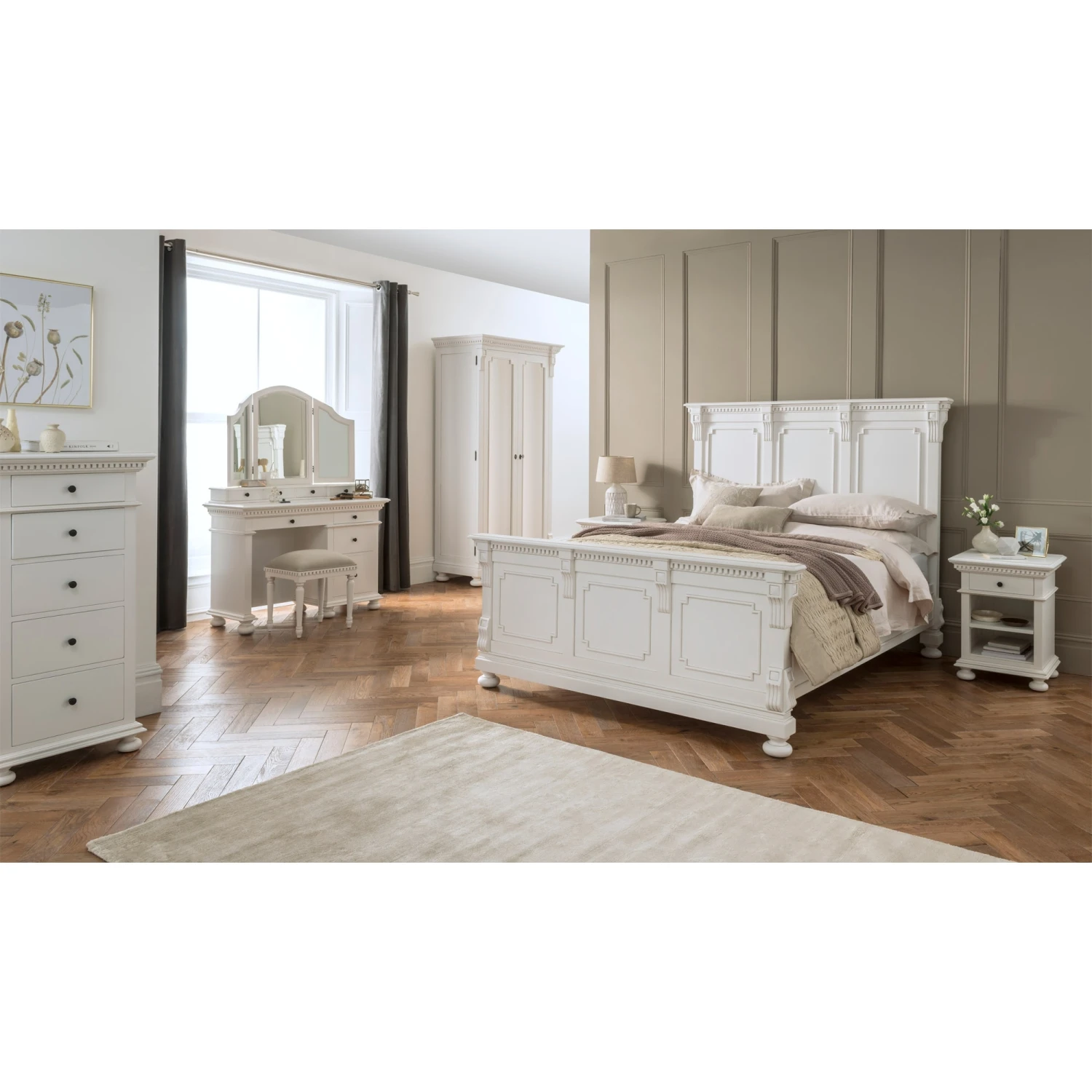 Bakersfield White Antique French Style Bed 5 Bakersfield White Antique French Style Bed - Image 3