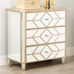 Becca 3 Drawer Mirrored Chest
