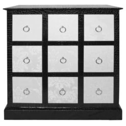 Black Crocodile Leather Cabinet