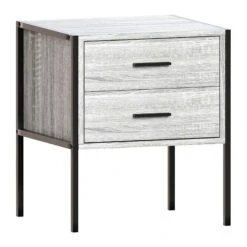 Brooklyn Grey 2 Drawer Bedside Cabinet