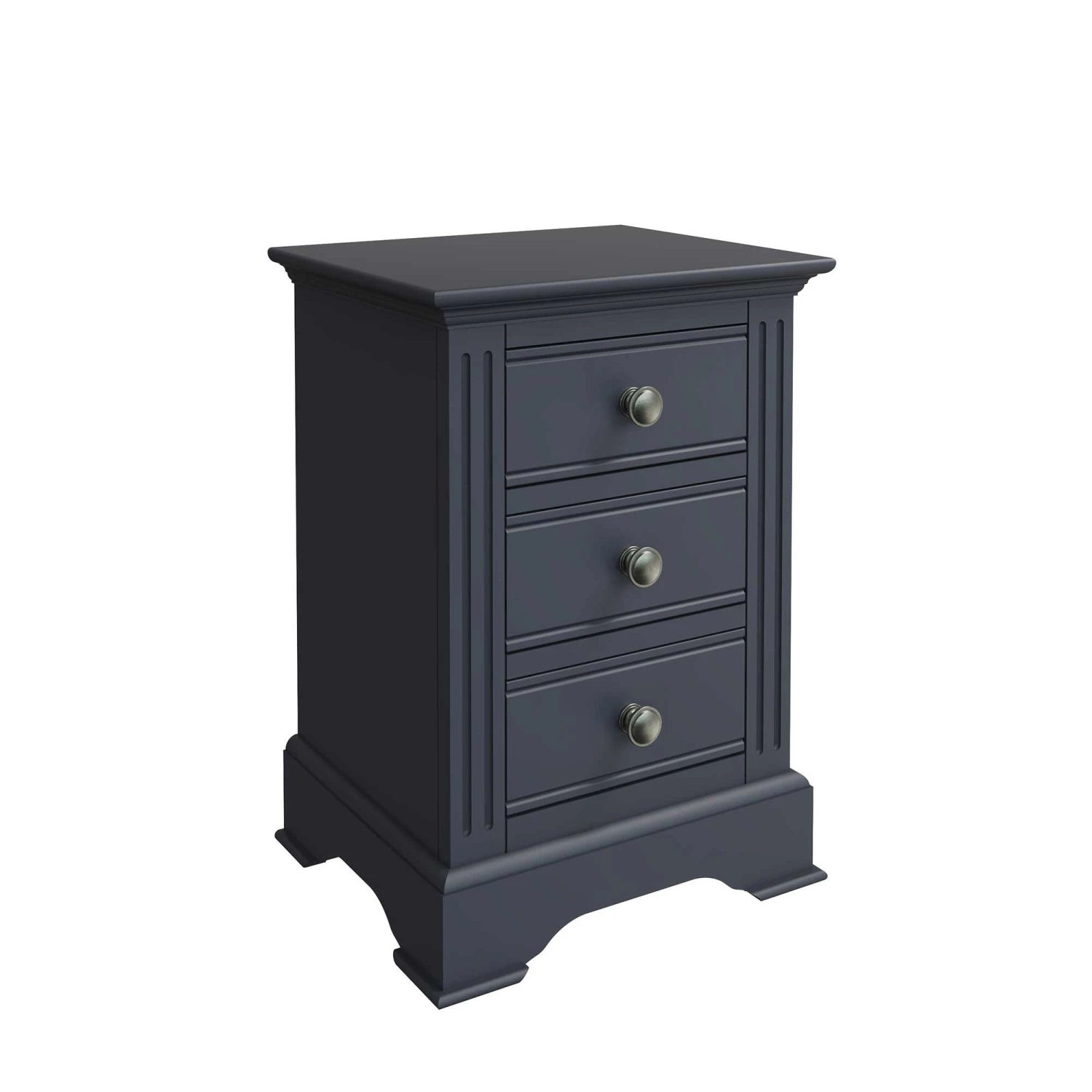 Burlington Midnight Grey 3 Drawer Bedside 4 Burlington Midnight Grey 3 Drawer Bedside - Image 2