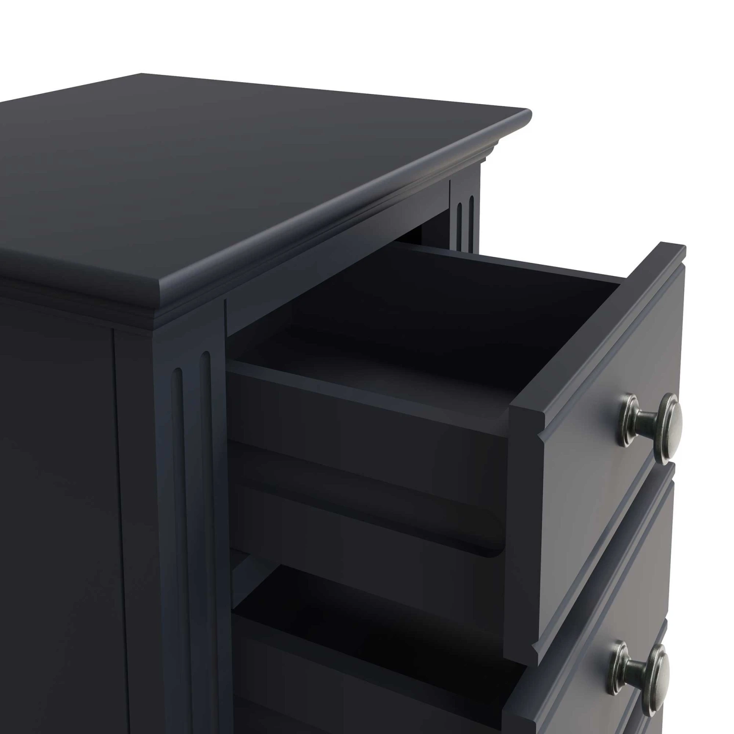 Burlington Midnight Grey 3 Drawer Bedside 8 Burlington Midnight Grey 3 Drawer Bedside - Image 6