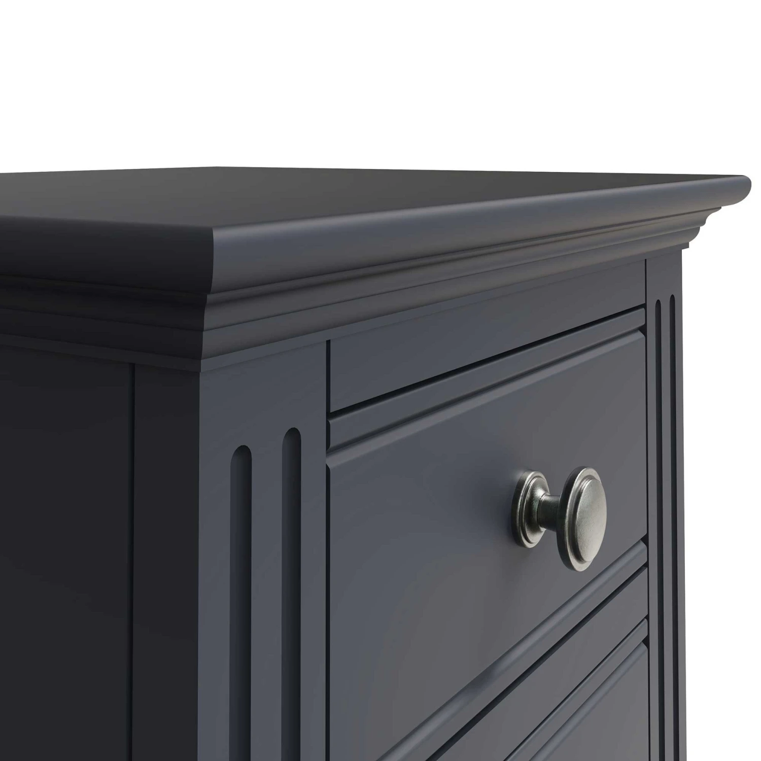 Burlington Midnight Grey 3 Drawer Bedside 10 Burlington Midnight Grey 3 Drawer Bedside - Image 8