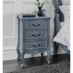 Chloe Antique French Style Grey Bedside
