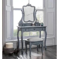 Chloe Grey Antique French Style Dressing Table Set