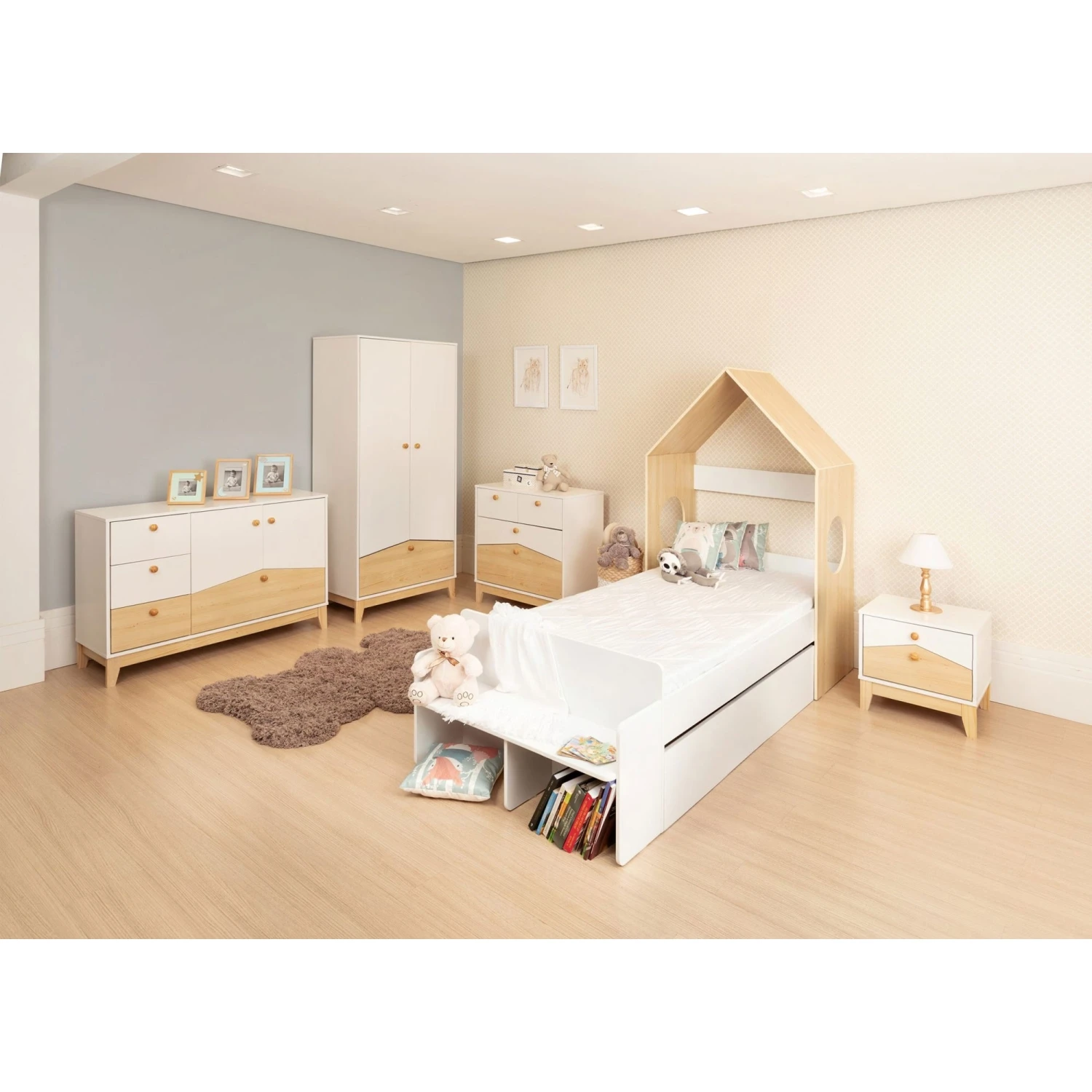 Cody White & Pine Effect Bedroom Set 3 Cody White & Pine Effect Bedroom Set