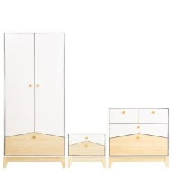 Cody White & Pine Effect Trio Bedroom Set