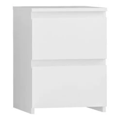 Denver 2 Drawer White Bedside Chest