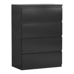 Denver 4 Drawer Black Chest
