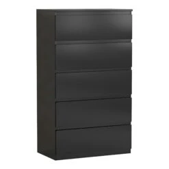 Denver 5 Drawer Black Chest