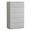 Denver 5 Drawer White Chest
