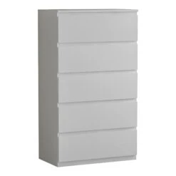Denver 5 Drawer White Chest