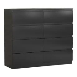Denver 8 Drawer Black Chest