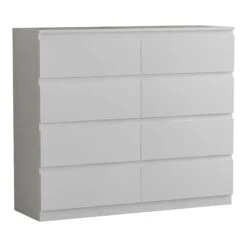 Denver 8 Drawer White Chest