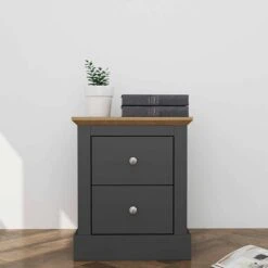 Devon 2 Drawer Bedside Cabinet Charcoal -Cheap Bed Store devon 2 drawer bedside cabinet charcoal p73171 112015 zoom
