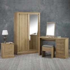 Devon Dressing Table Set Oak -Cheap Bed Store devon dressing table set oak p73105 111918 zoom