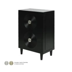 Elon 4 Drawer Black Tallboy Cabinet With Smoked Mirror Top -Cheap Bed Store elon 4 drawer black tallboy cabinet with smoked mirror top p81355 163620 zoom