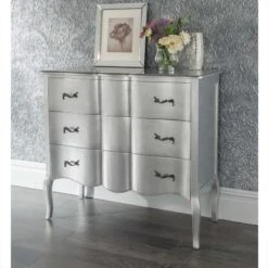 Estelle Silver Antique French Style Chest Of Drawers