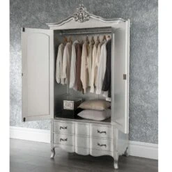 Estelle Silver Antique French Style Wardrobe -Cheap Bed Store estelle silver antique french style wardrobe p40496 30473 zoom
