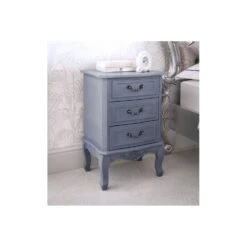 Etienne 3 Drawer Antique French Style Bedside Table