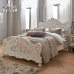 French Style Ornate Carved Bed