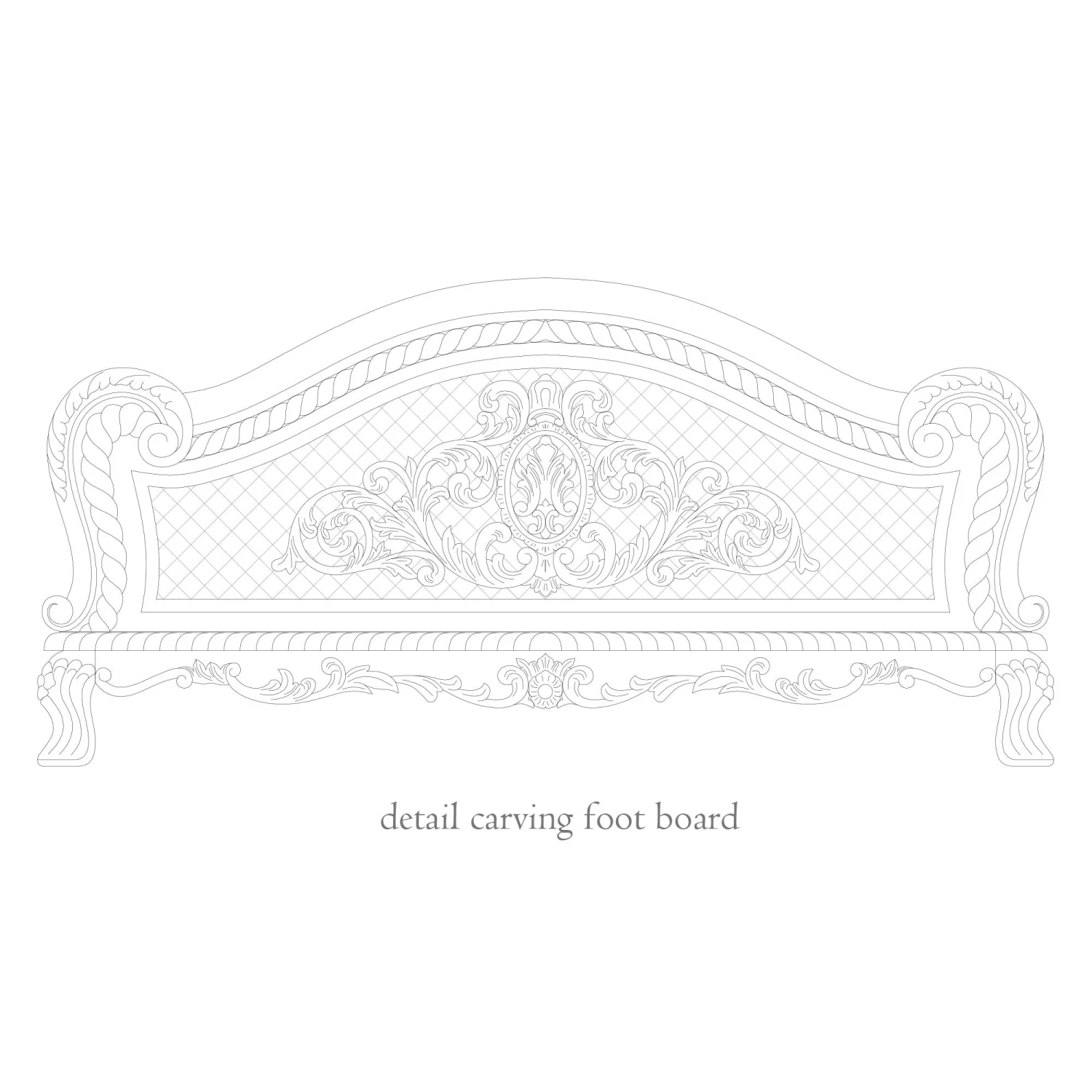 French Style Ornate Carved Bed 9 French Style Ornate Carved Bed - Image 7