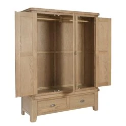 Hampton Oak 3 Door Wardrobe -Cheap Bed Store hampton oak 3 door wardrobe p74669 114285 zoom