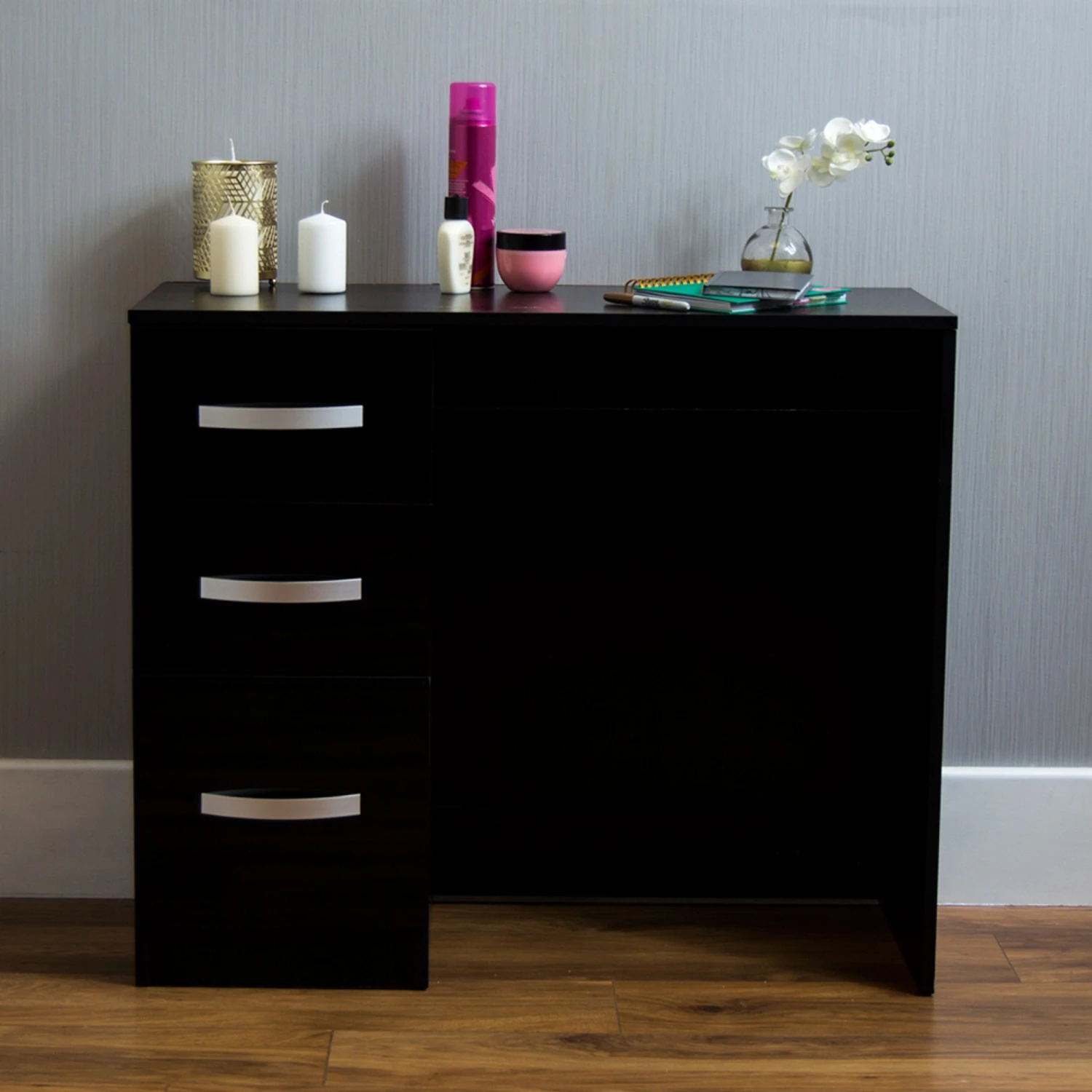 Hulio Black 3 Drawer Dressing Table 7 Hulio Black 3 Drawer Dressing Table - Image 5