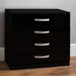 Hulio Black 4 Drawer Chest