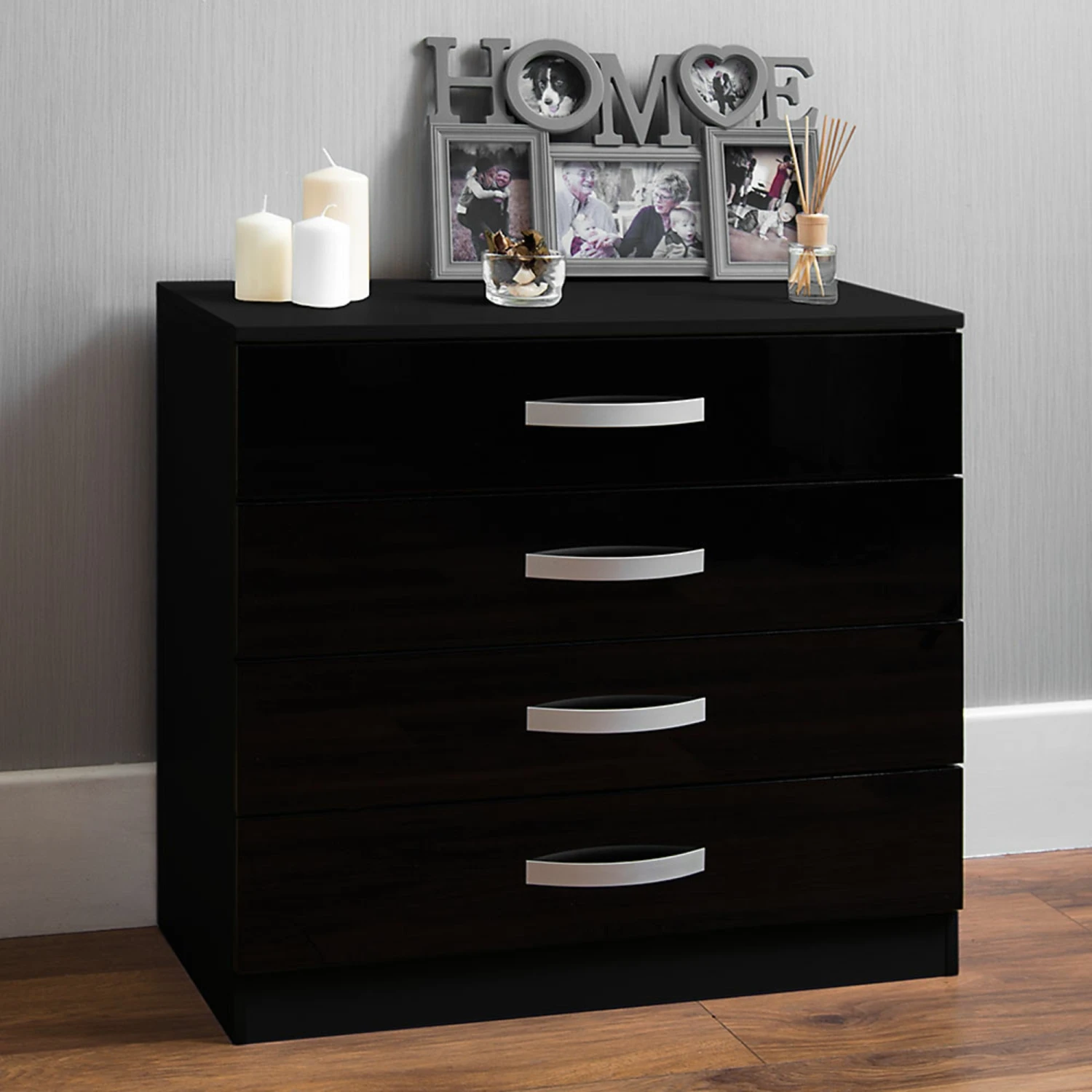 Hulio Black 4 Drawer Chest 5 Hulio Black 4 Drawer Chest - Image 3