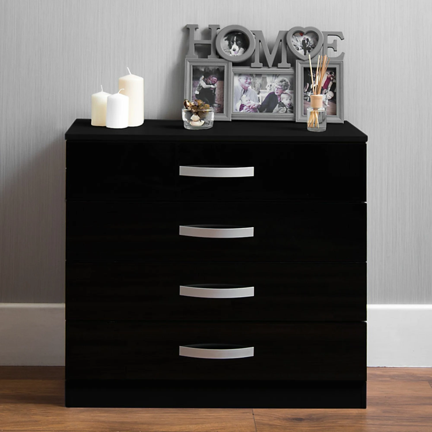 Hulio Black 4 Drawer Chest 6 Hulio Black 4 Drawer Chest - Image 4