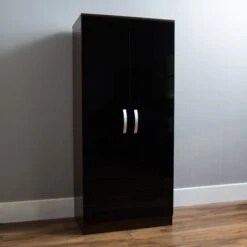 Hulio Black And Walnut 2 Door Wardrobe