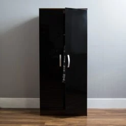 Hulio Black And Walnut 2 Door Wardrobe -Cheap Bed Store hulio black and walnut 2 door wardrobe p53650 69947 zoom