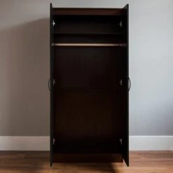 Hulio Black And Walnut 2 Door Wardrobe -Cheap Bed Store hulio black and walnut 2 door wardrobe p53650 69948 zoom