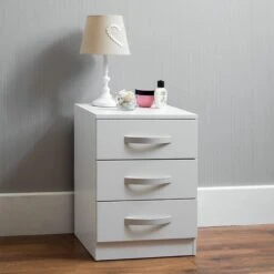 Hulio White 3 Drawer Bedside -Cheap Bed Store hulio white 3 drawer bedside p54033 72040 zoom