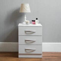 Hulio White 3 Drawer Bedside -Cheap Bed Store hulio white 3 drawer bedside p54033 72041 zoom