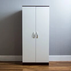 Hulio White And Walnut 2 Door Wardrobe -Cheap Bed Store hulio white and walnut 2 door wardrobe p53654 70016 zoom