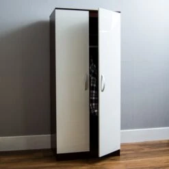 Hulio White And Walnut 2 Door Wardrobe -Cheap Bed Store hulio white and walnut 2 door wardrobe p53654 70018 zoom