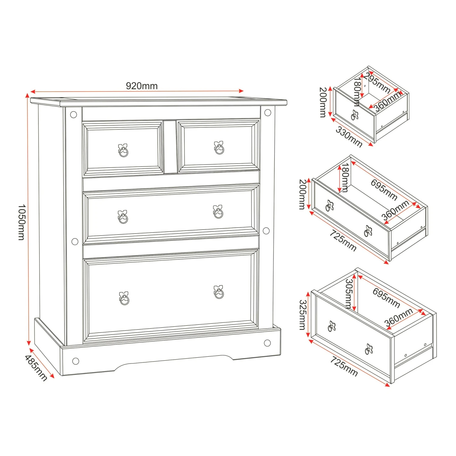 Huxley Pine Trio Set 6 Huxley Pine Trio Set - Image 4
